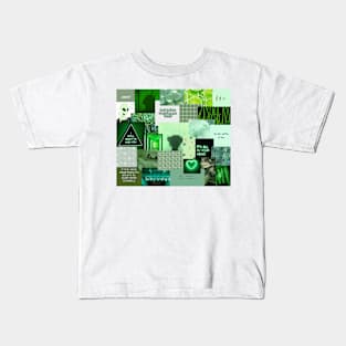 green aesthetic collage Kids T-Shirt